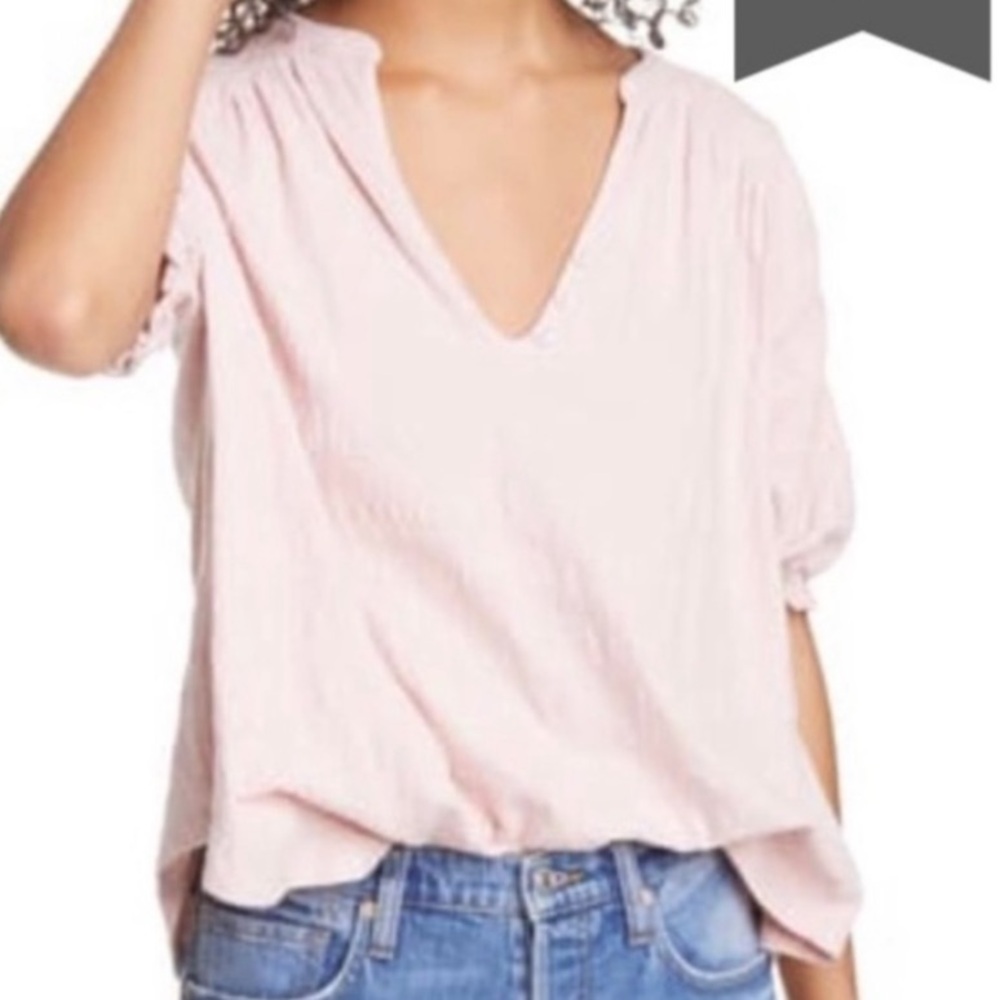 Free People Fever Dream top in pale pink Size Small EUC